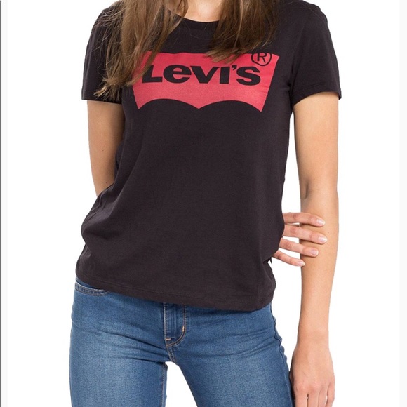 Levi's Tops - Vintage Levi Graphic Logo Black Tee-Shirt